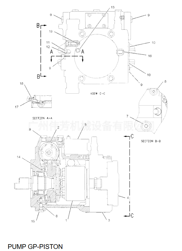 卡特轮挖M315C M315D 液压泵 2074708/2518031 HYDRALIC PUMP GP-PISTON 