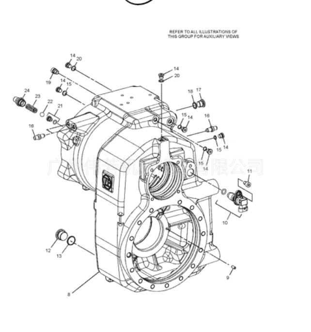 卡特轮挖M315D变速箱 416-1916 TRANSMISSION GP S/N W5M1-UP PART OF 331-1385, 331-1400 AXLE & TRANSMISSION AR